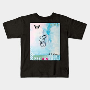 Picture of an original painting, Deer blue Kids T-Shirt